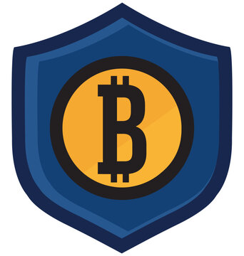 Cryptocurrency Security Shield Icon &ndash; Digital Asset Protection and Blockchain Safety Symbol
