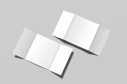 Gate Fold Brochure Blank Mockup