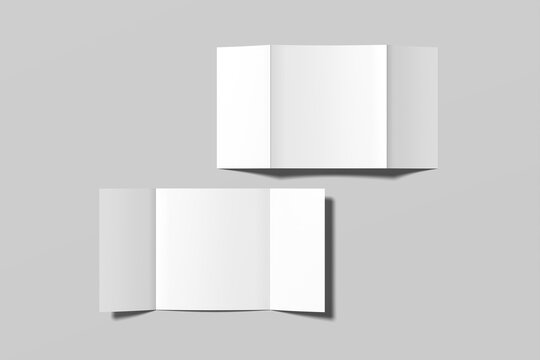 Gate Fold Brochure Blank Mockup
