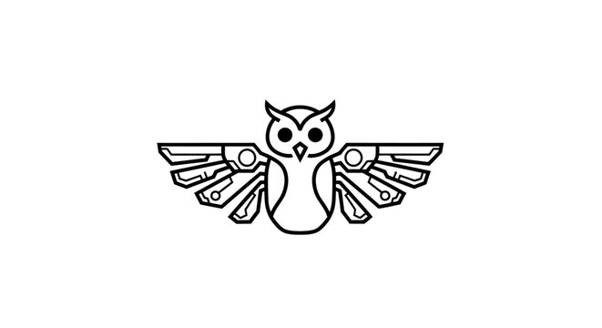 Owl Bird Animal Wings Spread Wide.