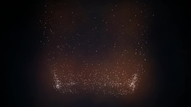 Overlay of a large number of luminous particles rising against a beautiful dark gradient background