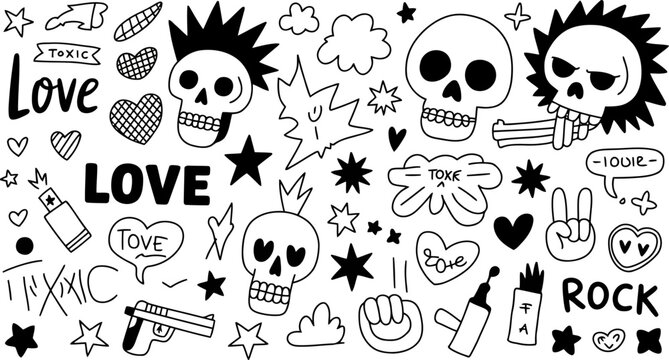 seamless pattern with skulls