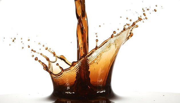 Dark Coca Cola Splash Rising From Surface