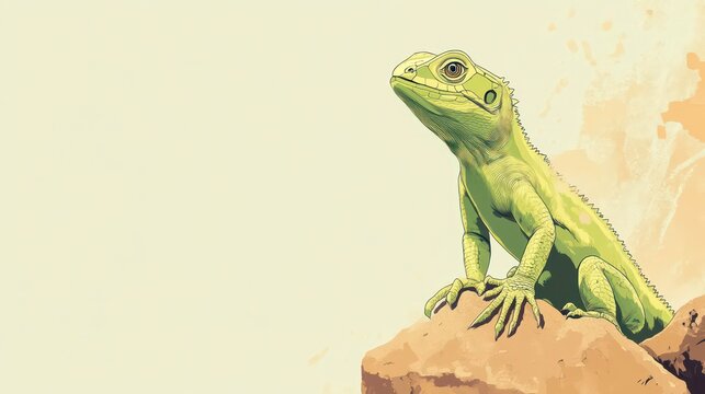 An imaginative lizard graphic template set against a blank canvas, ideal for enhancing posters, flyers, and educational content.