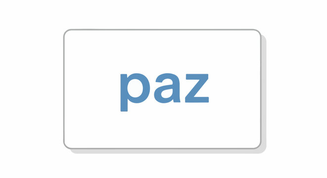 A simple graphic with the word "paz" in blue letters centered on white