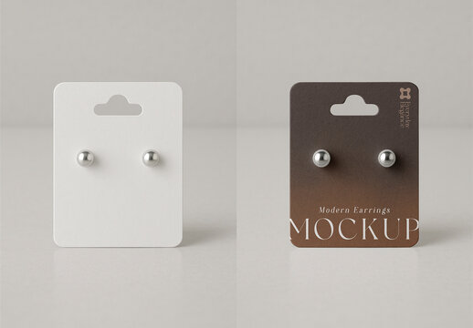 Elegant Earring Display Mockup PSD