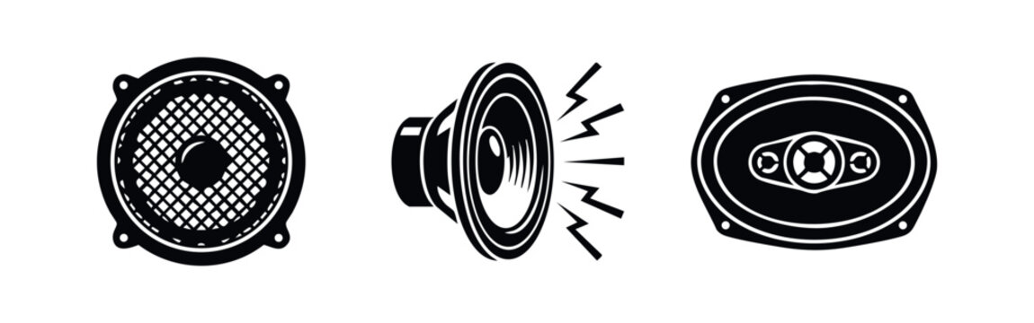 Speaker Icons: Woofer, Mid-range Speaker, and Tweeter