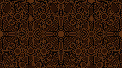 Fototapeta premium Brown floral pattern design element.