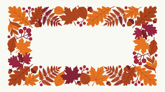 Autumn leaves border frame design.