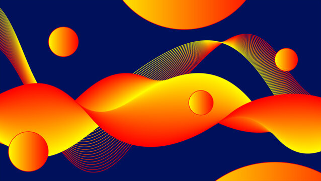 Abstract Fluid Wave Background. Vibrant Gradient Flow, Dynamic Curves, Futuristic Shapes, Neon Motion, Colorful Modern Design
