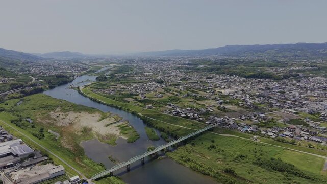 Aerial View of Seishū-Related Sites in Nate-Ichiba &ndash; Kinokawa, Wakayama, Japan 「華岡青洲ゆかりの地・名手市場の空撮」和歌山県紀の川市