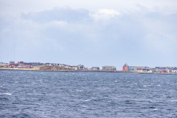 Fototapeta premium Part of Vardø seen from the coastal route