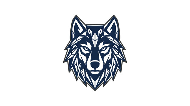 Wolf head illustration in blue tones.