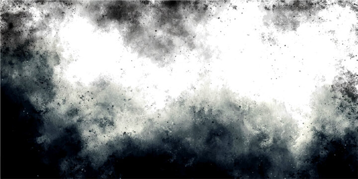 Grungy black ink splatter background, textured charcoal smoke border vector, abstract watercolor wash frame for artistic poster design