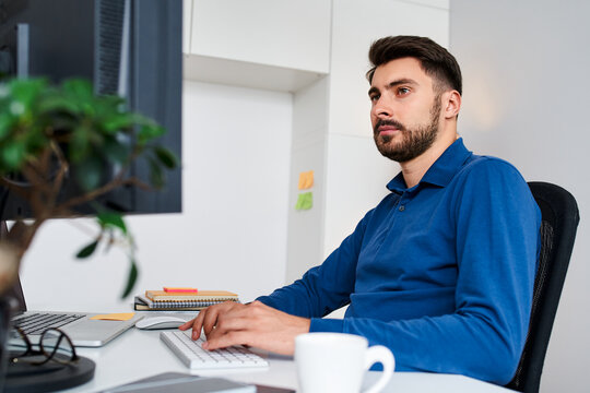 Vibe coding developer at desk  in home office