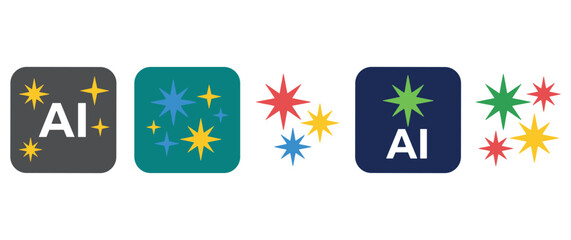 Artificial intelligence sparkles and magic symbols. © Ojufa