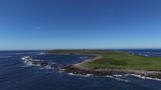 Aerial View of Mutton Island Coastline in County Clare Ireland