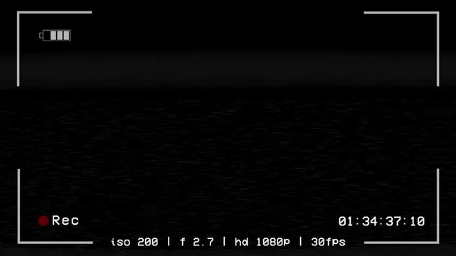 Video camera recorder screen overlay on a transparent background, Recording camera screen interface with alpha channel, Camera recording screen overlay preview in 4k