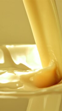 Super slow motion white chocolate splashes . Filmed on a high-speed camera at 1000 fps. High quality FullHD footage