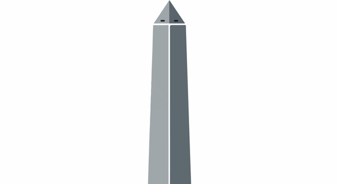 Tall, grey, pointed structure with two dark rectangular shapes near the apex