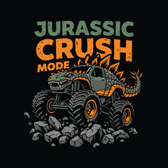 Monster truck dinosaur Jurassic crush mode design © MdAnisul