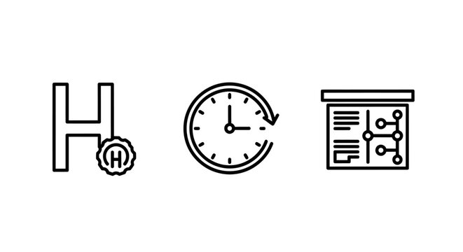 Business process and scheduling workflow icons with business workflow schedule management planning collection strategy development operations efficiency duration appointment structure