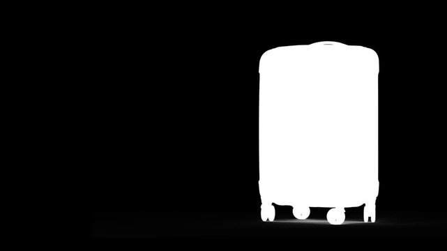 Rotating steel metallic Suitcase for Travel with alpha channel. Travel concept - suitcase 3d icon