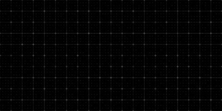 Digital tech HUD grid background. Ui user interface with white lines form square pattern on black. Futuristic digital wireframe grid for virtual reality screen designs. Abstract vector illustration.