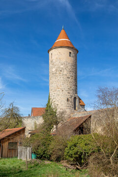 Krugsturm an der Stadtmauer von Dinkelsb&uuml;hl, Bayern