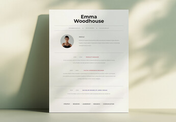 Resume Layout with Centered Design