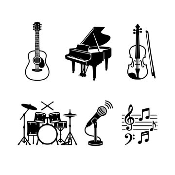 Music instruments pack il vector icon graphic