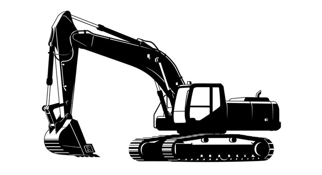 Heavy-duty excavator machine for construction and earthmoving projects.