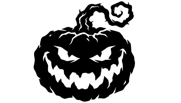 Spooky Halloween pumpkin face vector illustration