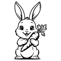 Fototapeta premium Cute bunny with carrot
