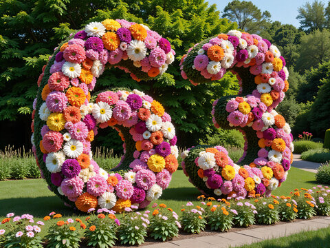 number 63 made from flowers