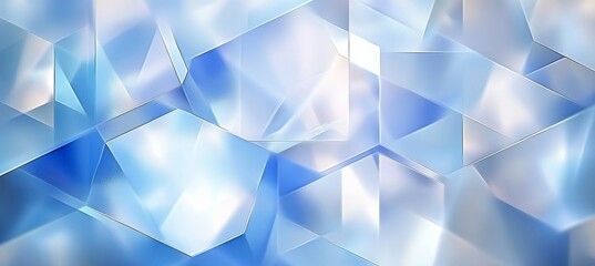 Obraz premium Abstract Geometric Ice Pattern With Blue Hue Background Creating A Frozen Interior Illusion Design