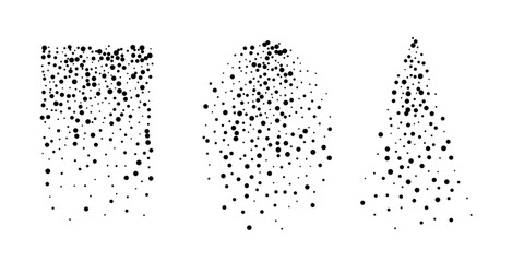 Obraz premium Water sprays. Dot grain noise gradient shapes. Sprays with splash effect, featuring grainy texture and gradient dissolve. Abstract modern vector illustration