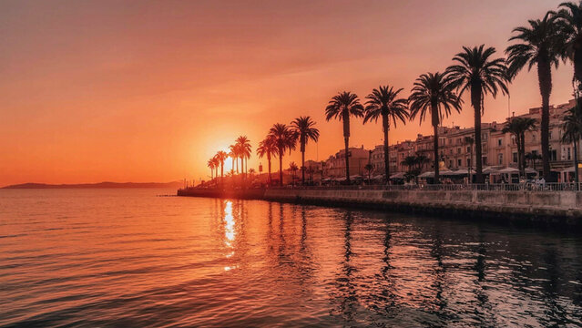 deep red and orange sky