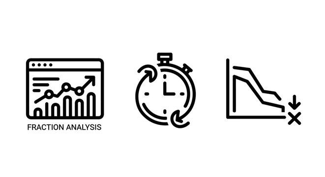 Financial analysis graph stopwatch with arrows downward trend graph icons stopwatch analytics business performance progress management strategy investment statistics measurement efficiency