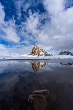 Passo Giau - Schnee - Dolomiten - La Gusela