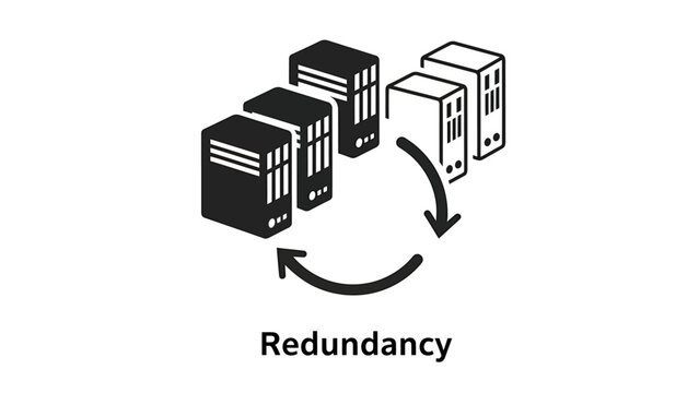 Server redundancy and data center failover concept icon featuring backup storage racks and circular arrows redundancy failover technology computing database computer infrastructure reliability