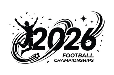 Naklejka premium 2026 football championships celebration vector logo and FIFA World Cup 2026, FIFA World Cup, World Cup Football, FIFA World Cup Football 2026, FIFA World Cup Football