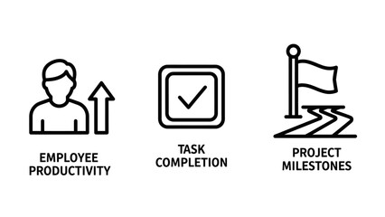 Fototapeta premium Business concepts for employee productivity task completion and project milestones with employee productivity completion milestones business achievement management performance minimalist