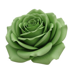 Fototapeta premium Single light green rose flower bloom isolated on a transparent background