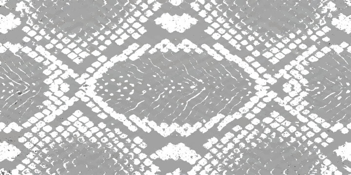 Seamless grey and white snake skin pattern with a distressed vintage texture