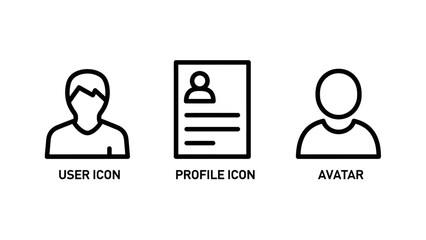 Fototapeta premium User icon profile icon avatar icons representing people and identity with profile picture user interface web design account management identity silhouette username registration application