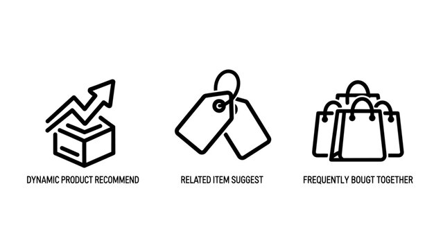 Business icons: growth pricing shopping with statistics shopping commerce business collection analysis discount marketing investment increase decrease performance strategy planning