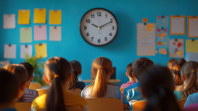 Children in a classroom attentively listening to a lesson