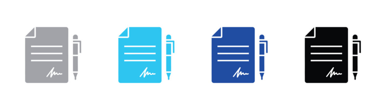 Contract agreement document with signature and pen illustration contract agreement document signature illustration business official conditions approval validation authentication