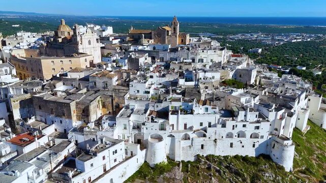 View of Ostuni in the province of Brindisi, Apulia, Italy